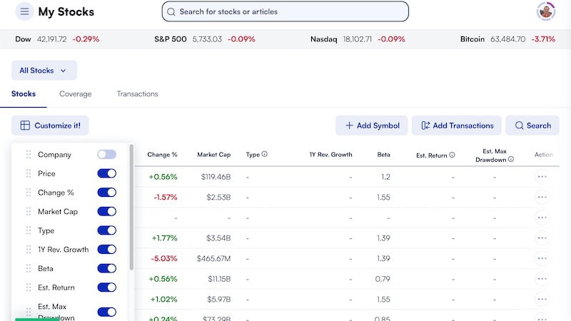 Stock Advisor My Stocks Portfolio Tracker